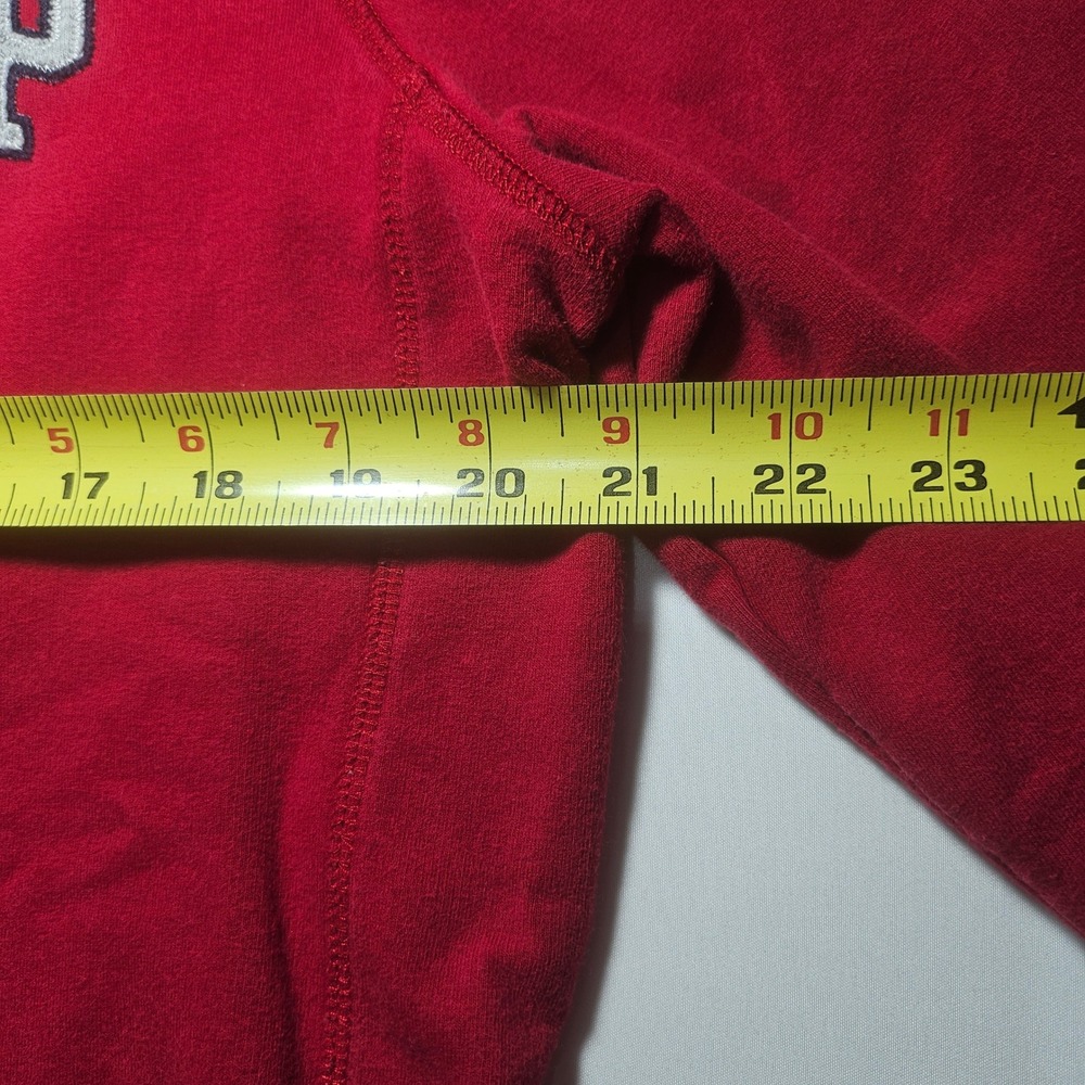 Gap Stretch Red Full Zip Hoodie Arch Logo Fleece Sweatshirt XL - Picture 6 of 8